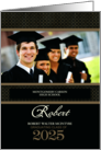 Class of 2025 Graduation Invitation Green and Taupe Custom Photo card