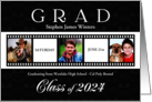 Class of 2024 Film Strip Style Graduation Invitation 3 Photo card