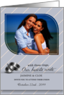 Gay and Lesbian Wedding Invitiation Silver Stripes with Photo card