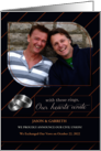 Civil Union Announcement Navy Blue and Brown Photo card
