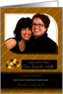 Commitment Ceremony Gold Pinstripes with Custom Photo card