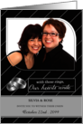 Commitment Ceremony Black Pinstriped with Photo card