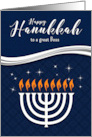 For Boss on Hanukkah Menorah Festival of Lights card