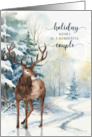 to Both of You on Your First Christmas Reindeer Winter Forest card