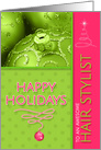 for Hair Stylist Christmas Hot Pink and Peridot Green Girly card