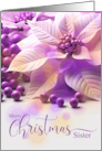 for Sister Christmas Lavender Purple Poinsettia card