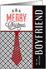 For Boyfriend at Christmas Masculine Necktie Sporty Theme card