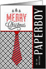 for the Paperboy at Christmas Masculine Necktie Sporty Theme card