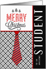 for Student Merry Christmas Masculine Necktie Sporty Theme card