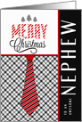 for Nephew at Christmas Masculine Necktie Sporty Theme card