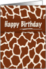 for Him Birthday Giraffe Print in a Safari Theme card