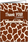 Donation Thank You Safari Theme with Giraffes card