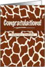 Veterinary Graduate Congratulations Giraffe Safari Theme card