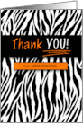 Custom Business Thank You in Zebra Print card