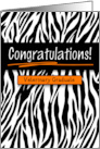 Congratulations Veterinary Graduate Zebra Print card