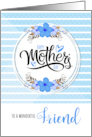 for Friend Mother’s Day Blue Bontanical and Polka Dots card