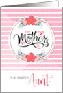 For Aunt Mother’s Day Pink Bontanical and Polka Dots card