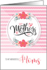 For Both My Moms Mother’s Day Pink Bontanical and Polka Dots card