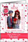 World’s Best MOM Mother’s Day Pink Polka Dots Photo card