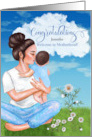 Custom Congratulations on the Birth of her First Child Blue card