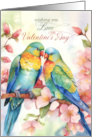 Valentine’s Day Pair of Lovebird Parakeets card