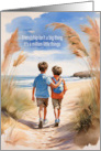 Friendship Little Boys Watercolor Illustration Blank card