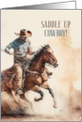 for a Cowboy on His Birthday Western Themed Horseback card