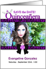 Quinceanera Save the Date Purple Zebra Print Custom Photo card