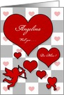 Personalized Valentine’s Day Hearts with Cupid card