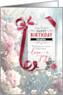 for Daughter’s Birthday Custom Name Vintage Pink Roses card