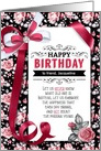 for Friend’s Birthday Custom Name Vintage Pink Roses card
