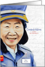 FEMALE Postal Service Mail Carrier Retirement Asian American card