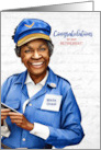 FEMALE African American Postal Service Mail Carrier Retirement card