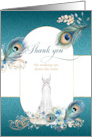 Thank You For Walking Me Down the Aisle Peacock in Teal and Gold card