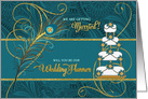 Will You Be Our Wedding Planner? Peacock in Teal and Gold card
