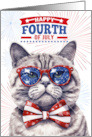 Happy 4th of July Patriotic Cat card