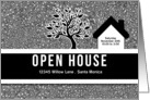 Open House Business Invitation Classic Black Blank card