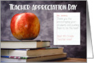 4th Grade Teacher Appreciation Day Apple and Books with Name card