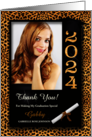 Cheetah Print Class of 2024 Graduation Gift Thank You Custom card