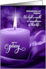 Daughter Remembrance Death Anniversary Purple Candle card