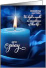 Father Remembrance Anniversary of his Death Blue Candle card