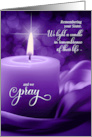 Sister Remembrance Death Anniversary Purple Candle card