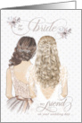 for the Bride from Friend on her Wedding Day Taupe and White card