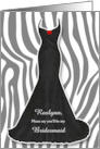 Bridesmaid Request Animal Print with Red Custom card