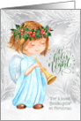 for Goddaughter Christmas Angel with Pines card