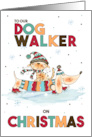 for Dog Walker on Christmas Wiener Dog and Cat card