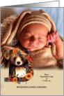Letter B Birth Announcement Woodland Boho Baby’s Photo card