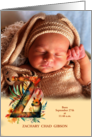 Letter Z Birth Announcement Woodland Boho Theme Photo card