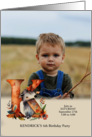 Letter K Birthday Party Invitation Woodland Creature Photo card