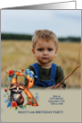 Letter R Birthday Party Invitation Woodland Raccoon Custom card